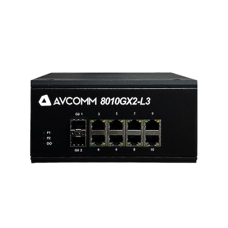 Avcomm 10-Port Fully Giga Layer3  Industrial Ethernet Switch 8010GX2-L3